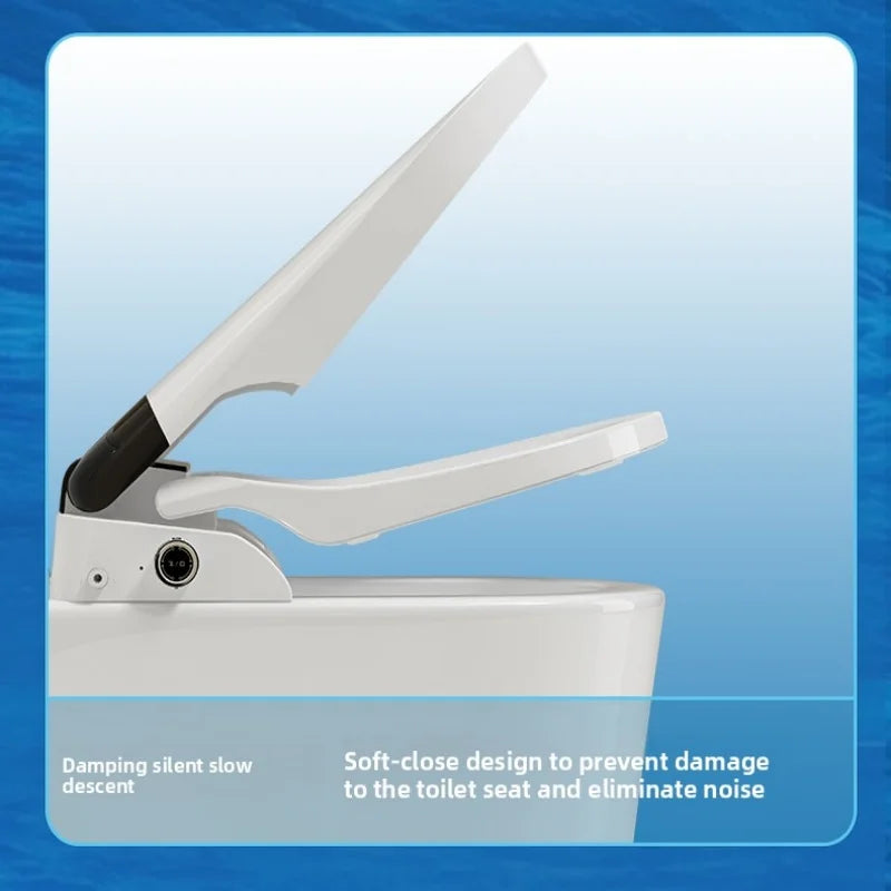 Intelligent Toilet Lid with Automatic Flip and Remote Control for Instant Hot Seat Toilet Cover LCD Display ,Round/Elongated