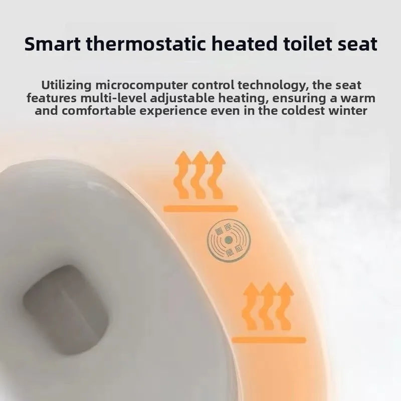Intelligent Toilet Lid with Automatic Flip and Remote Control for Instant Hot Seat Toilet Cover LCD Display ,Round/Elongated